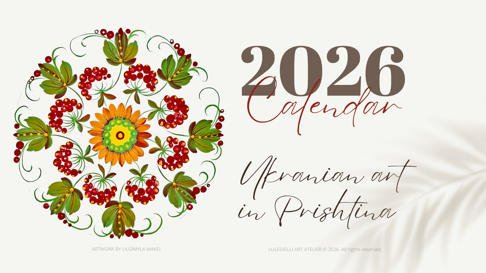 2026 Calendar: Ukrainian Art in Prishtina